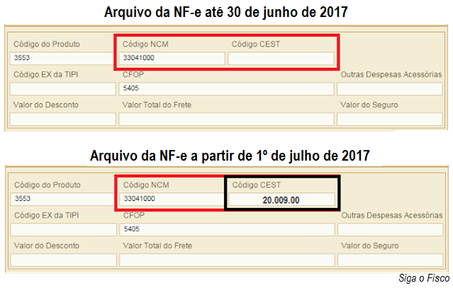 CEST-NF-e - 2017