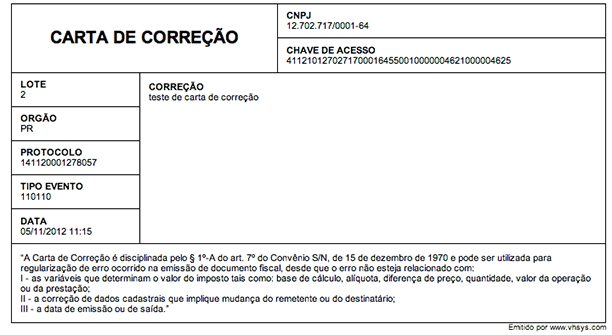 Carta de correção eletrônica
